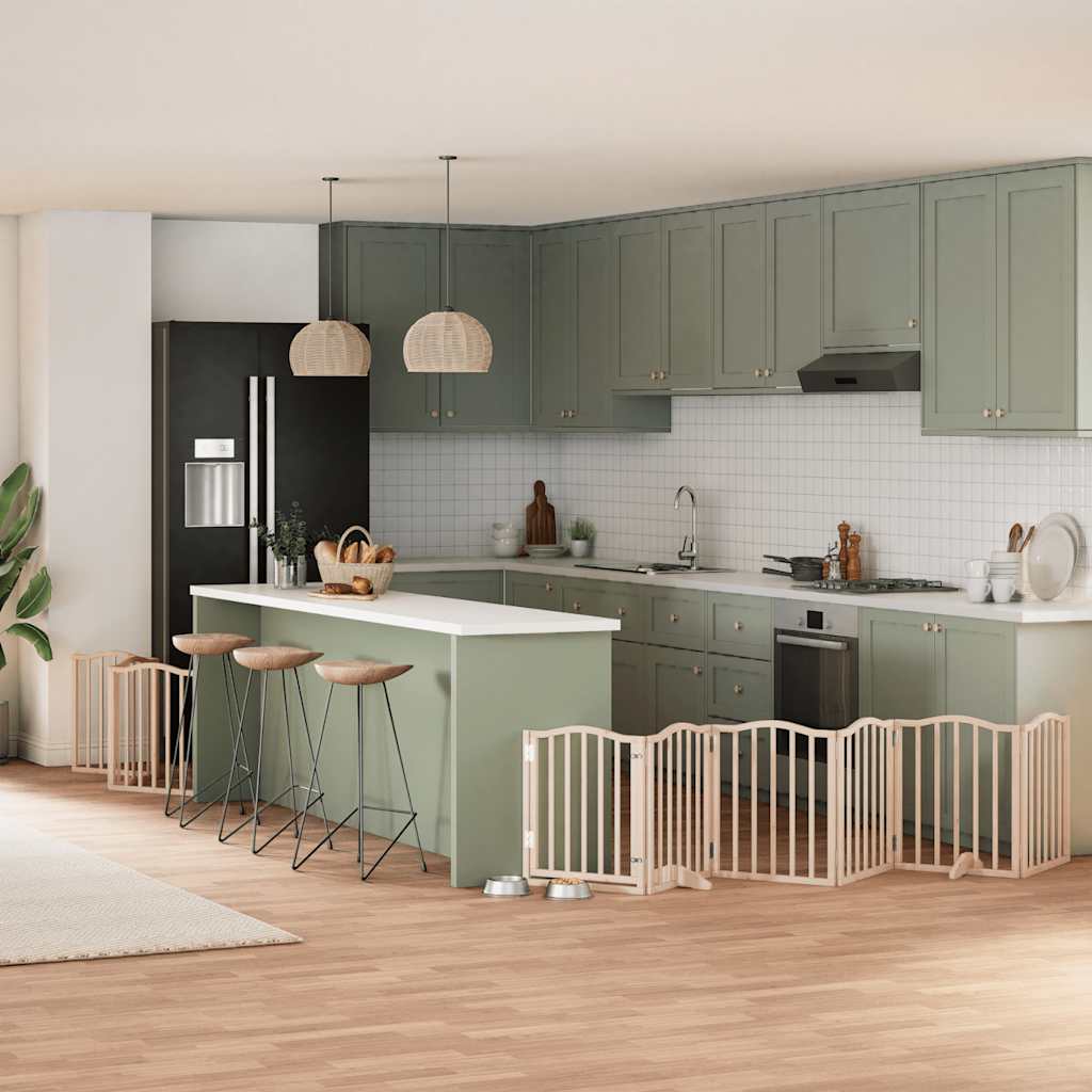 Hundgrind med dörr vikbar 9 paneler 450 cm poppel