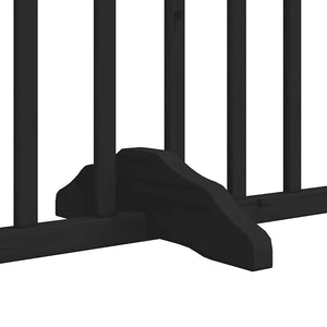 Hundgrind med dörr vikbar 10 paneler svart 800 cm poppel