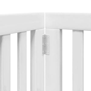 Hundgrind med dörr vikbar 15 paneler vit 750 cm poppel