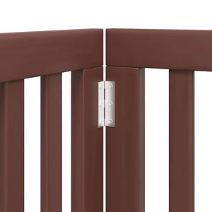 Hundgrind med dörr vikbar 12 paneler brun 600 cm poppel