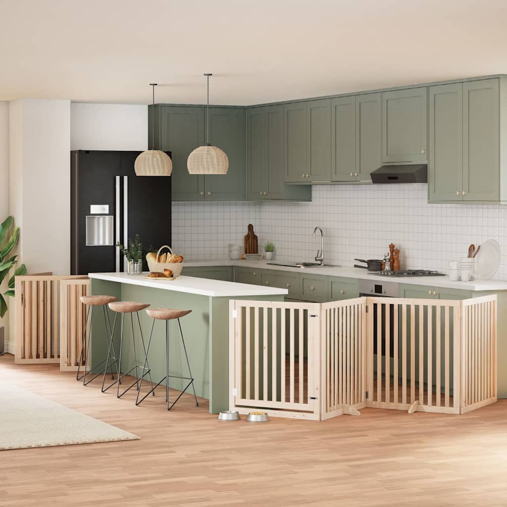 Hundgrind med dörr vikbar 10 paneler 800 cm poppel