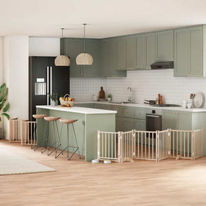 Hundgrind med dörr vikbar 12 paneler 600 cm poppel