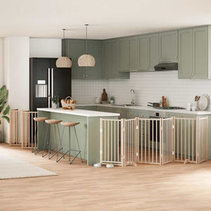 Hundgrind med dörr vikbar 12 paneler 600 cm poppel