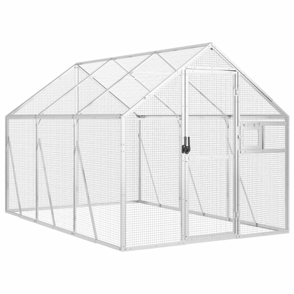 Fågelvoljär silver 1,79x3x1,85 m aluminium