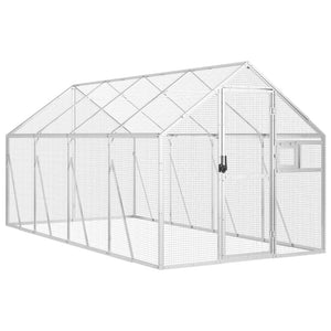 Fågelvoljär silver 1,79x4x1,85 m aluminium