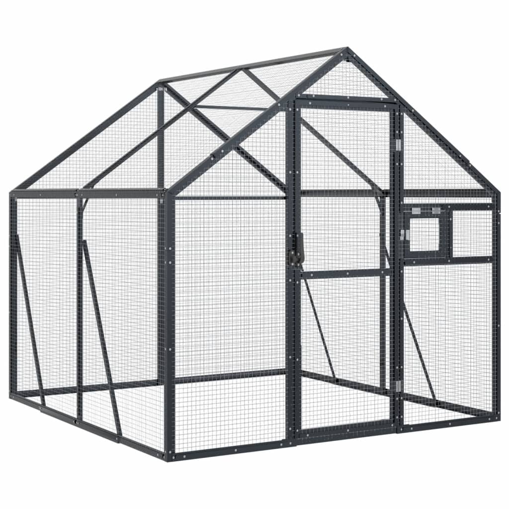 Fågelvoljär antracit 1,79x2x1,85 m aluminium