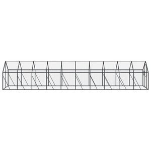 Fågelvoljär antracit 1,79x10x1,85 m aluminium