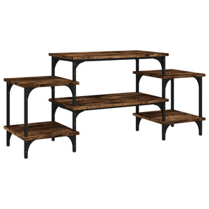 Tv-bänk rökfärgad ek 117x35x52 cm konstruerat trä