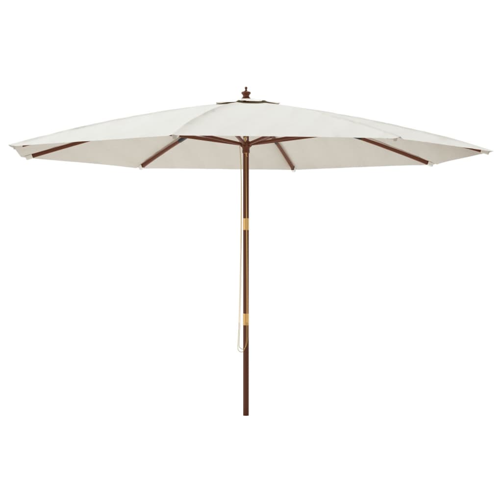 Parasoll med trästång 400x273 cm sandfärgad