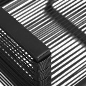 Matgrupp för trädgården 5 delar svart PVC-rotting