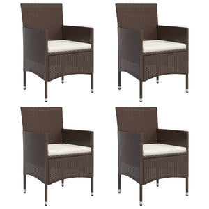 Matgrupp för trädgården med dynor 7 delar brun och svart