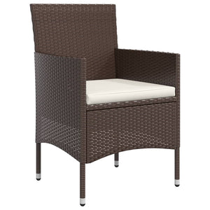 Matgrupp för trädgården med dynor 7 delar brun och svart