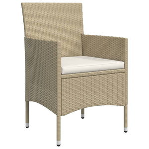 Matgrupp för trädgården med dynor 5 delar beige och svart