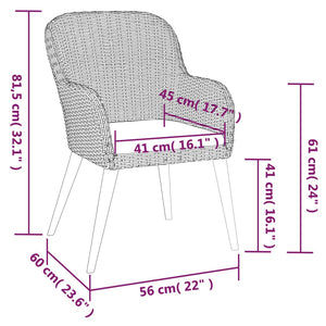 Matgrupp för trädgården med dynor 7 delar brun