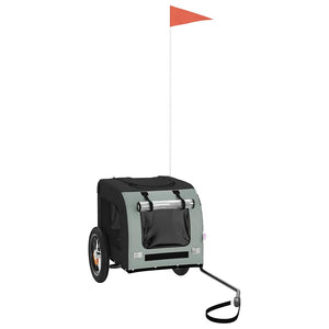 Cykelvagn för djur grå och svart oxfordtyg och järn