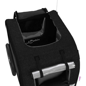 Cykelvagn för djur svart oxfordtyg och järn