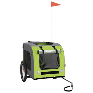 Cykelvagn för djur grön och grå oxfordtyg och järn