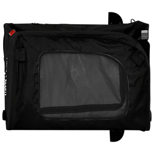 Cykelvagn för djur svart oxfordtyg och järn