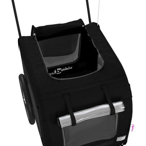 Cykelvagn för djur svart oxfordtyg och järn