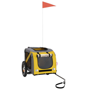 Cykelvagn för djur gul och grå oxfordtyg och järn