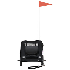 Cykelvagn för djur svart oxfordtyg och järn