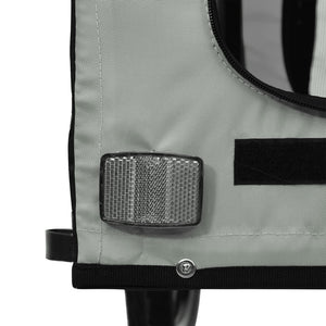 Cykelvagn för djur svart och grå oxfordtyg och järn