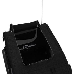 Cykelvagn för djur svart oxfordtyg och järn