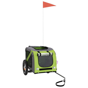 Cykelvagn för djur grön och grå oxfordtyg och järn