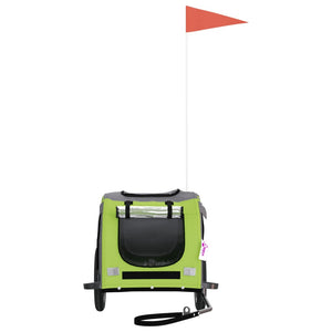 Cykelvagn för djur grön och grå oxfordtyg och järn