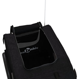 Cykelvagn för djur svart oxfordtyg och järn