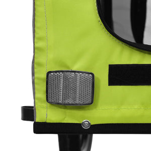 Cykelvagn för djur grön och grå oxfordtyg och järn