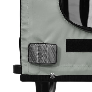 Cykelvagn för djur grå och svart oxfordtyg och järn