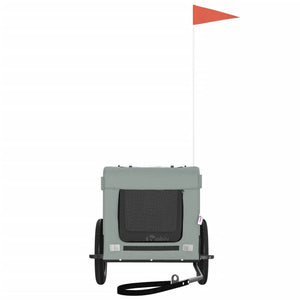 Cykelvagn för djur grå och svart oxfordtyg och järn