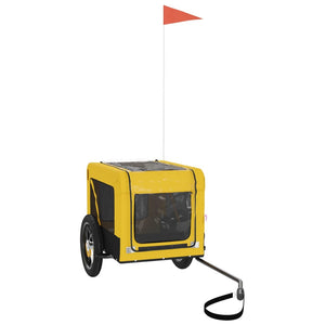 Cykelvagn för djur gul och svart oxfordtyg och järn