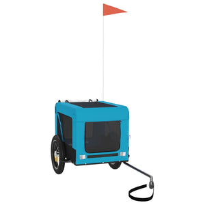 Cykelvagn för djur blå och svart oxfordtyg och järn