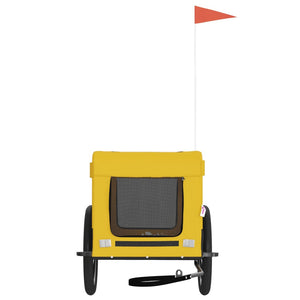 Cykelvagn för djur gul och svart oxfordtyg och järn