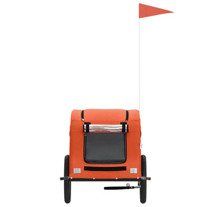 Cykelvagn för djur orange oxfordtyg och järn