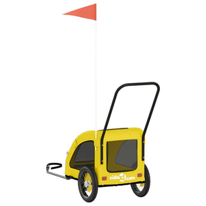 Cykelvagn för djur gul oxfordtyg och järn