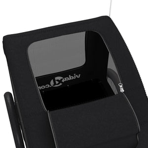 Cykelvagn för djur svart oxfordtyg och järn