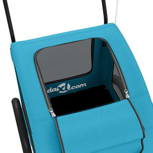 Cykelvagn för djur blå oxfordtyg och järn