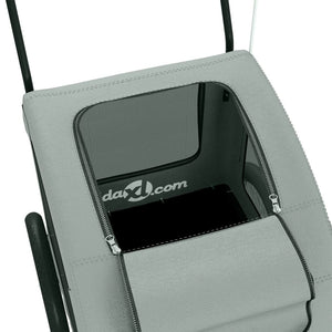 Cykelvagn för djur grå oxfordtyg och järn