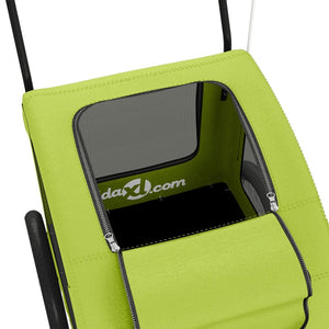 Cykelvagn för djur grön oxfordtyg och järn