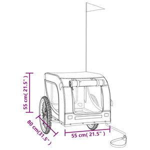 Cykelvagn för djur röd och svart oxfordtyg och järn