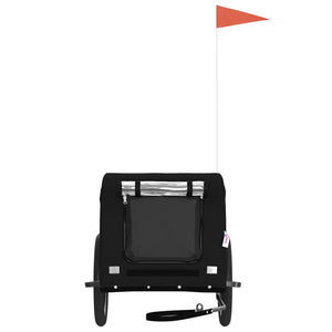 Cykelvagn för djur svart oxfordtyg och järn