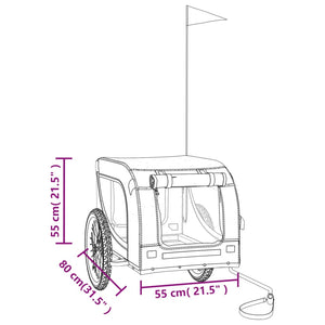 Cykelvagn för djur svart oxfordtyg och järn