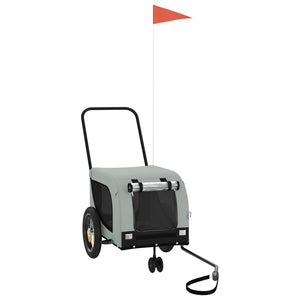 Cykelvagn för djur grå och svart oxfordtyg och järn