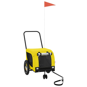 Cykelvagn för djur gul och svart oxfordtyg och järn