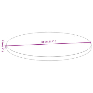 Bordsskiva Ø80x2,5 cm bambu