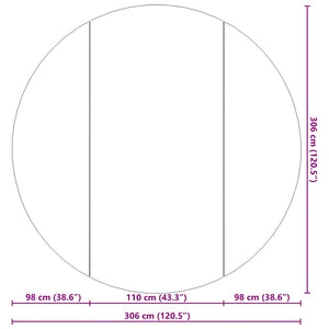 Bottenmatta ljusgrå Ø306 cm polyester geotextil