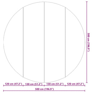 Bottenmatta ljusgrå Ø500 cm polyester geotextil